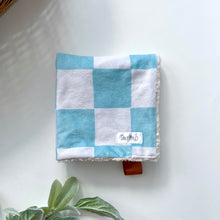 Load image into Gallery viewer, Baby Blue Retro Check Lovey