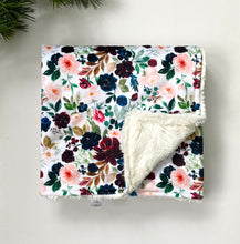 Load image into Gallery viewer, Burgundy Floral Cozy Blanket