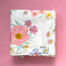 Load image into Gallery viewer, White and Pink Floral Cozy Blanket
