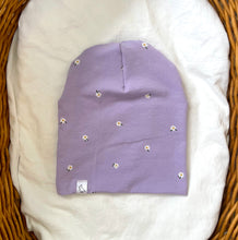 Load image into Gallery viewer, Purple Daisy Slouchy Beanie