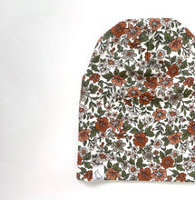 Load image into Gallery viewer, Rust Floral Slouchy Beanie