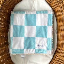 Load image into Gallery viewer, Baby Blue Retro Check Cozy Blanket