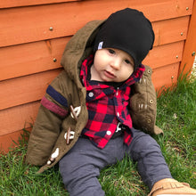 Load image into Gallery viewer, Black Bamboo Slouchy Beanie