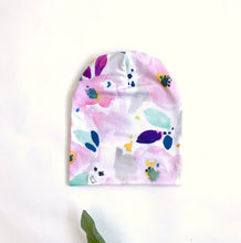 Load image into Gallery viewer, Violet Floral Slouchy Beanie