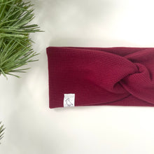 Load image into Gallery viewer, Cranberry Waffle Knit Headband
