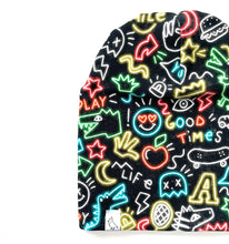 Load image into Gallery viewer, Neon Graffiti Slouchy Beanie
