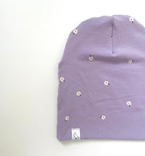 Load image into Gallery viewer, Purple Daisy Slouchy Beanie
