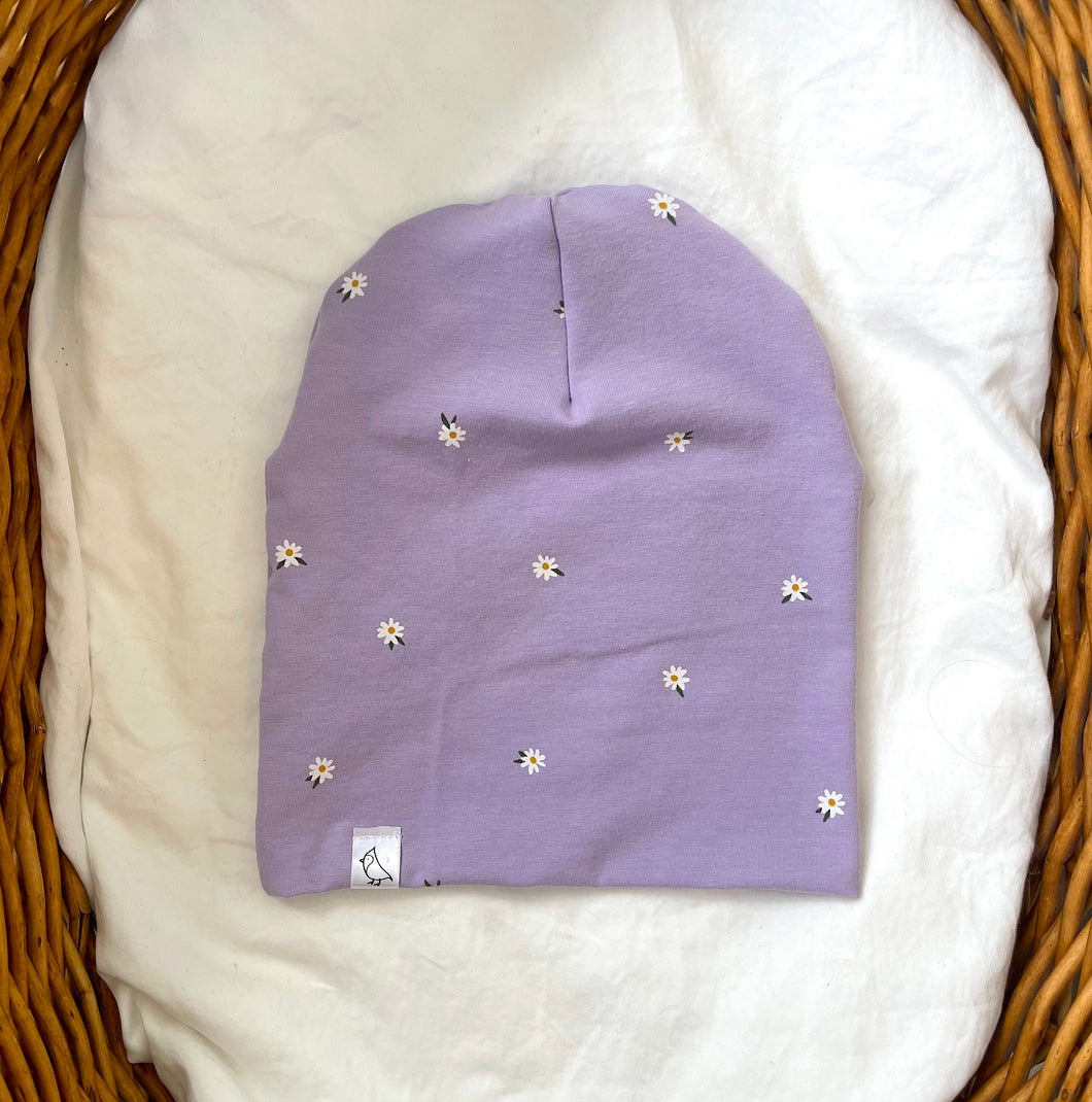 Purple Daisy Slouchy Beanie