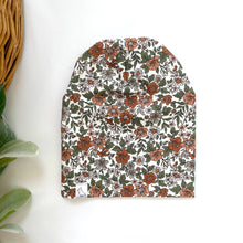 Load image into Gallery viewer, Rust Floral Slouchy Beanie
