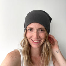 Load image into Gallery viewer, Vintage Black Bamboo Slouchy Beanie

