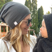 Load image into Gallery viewer, Vintage Black Bamboo Slouchy Beanie
