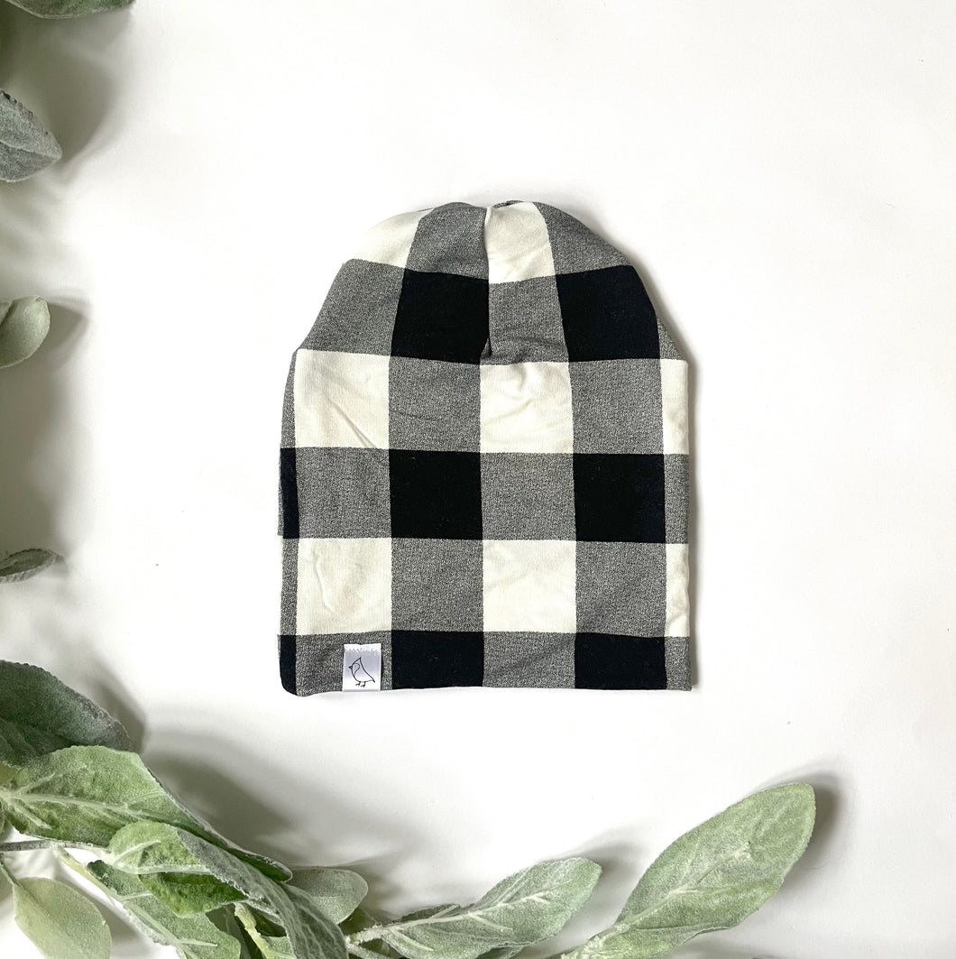 Buffalo Plaid Bamboo Slouchy Beanie