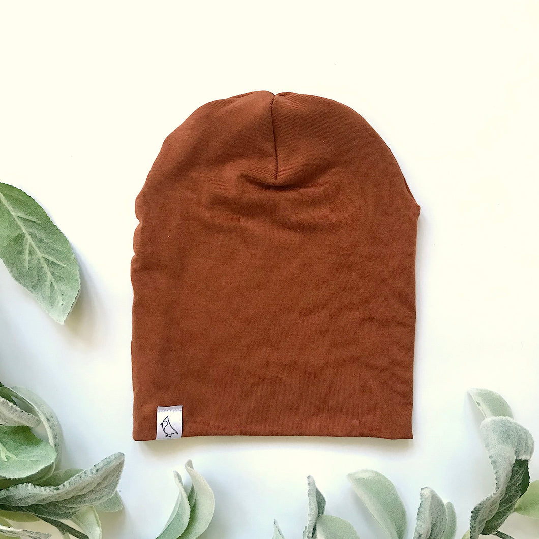Rust Bamboo Slouchy Beanie